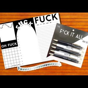 “F*** it all” stationary and pen set with stickers